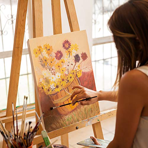 FEPITO Blank Stretched Framed Canvas for Painting 3 Pcs Art Canvas for Kids Adults Students and Professionals (20x20cm 15x15cm 10x10cm)