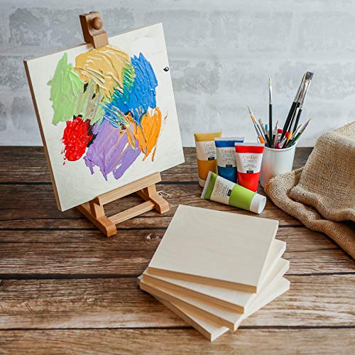 Creative Deco 6 x Wooden Canvas Painting Board | 30 x 30 cm | Cradled Plywood Panel | Art Painting for Crafts, Mixed-Media, Encaustic, Decoupage, Wood Burning, Acrylic Painting, Drawing, Pouring