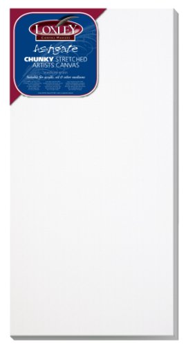 Loxley 24 x 12-inch Deep 36 mm Edge Ashgate Chunky Stretched Artists Canvas, White