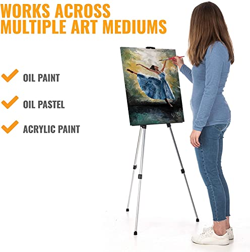 Set of 4 Blank Stretched Canvas On Square 20cm X 20cm (8” X 8”) Wooden Frames- Ideal for Painting & Decorating, Suitable for Both Oil and Acrylic Paints, Can Be Used by All Ages.