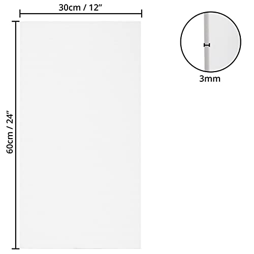 Belle Vous 7 Pack Blank Canvas - 30 x 60cm (12 x 24 inches) - Pre Stretched Canvas Panel Boards - Suitable for Acrylic and Oil Painting Also for Sketching and Drawing