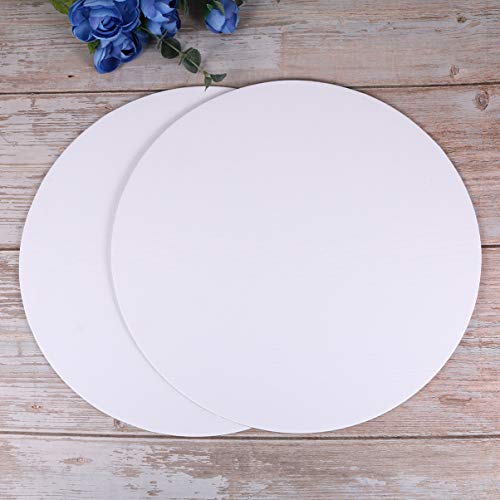 Healifty Round Canvas Panel Boards for Painting Drawing Home Decorations 50cm