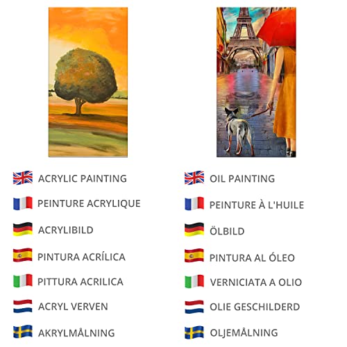 Belle Vous 7 Pack Blank Canvas - 30 x 60cm (12 x 24 inches) - Pre Stretched Canvas Panel Boards - Suitable for Acrylic and Oil Painting Also for Sketching and Drawing