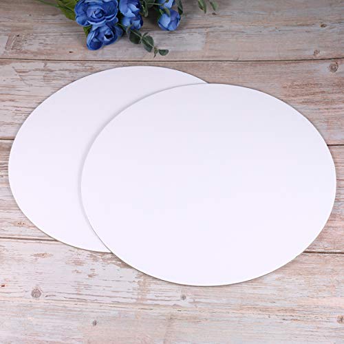 Healifty Round Canvas Panel Boards for Painting Drawing Home Decorations 50cm