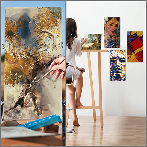 Belle Vous 7 Pack Blank Canvas - 30 x 60cm (12 x 24 inches) - Pre Stretched Canvas Panel Boards - Suitable for Acrylic and Oil Painting Also for Sketching and Drawing