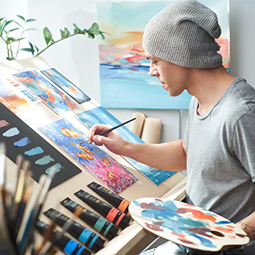 Arteza Black Canvas Board, Pack of 14, 22.9 x 30.5 cm, 8-oz Primed 100% Cotton Canvas Panels, Canvases for Acrylic Painting and Pouring