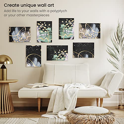 Arteza Black Canvas Board, Pack of 14, 22.9 x 30.5 cm, 8-oz Primed 100% Cotton Canvas Panels, Canvases for Acrylic Painting and Pouring