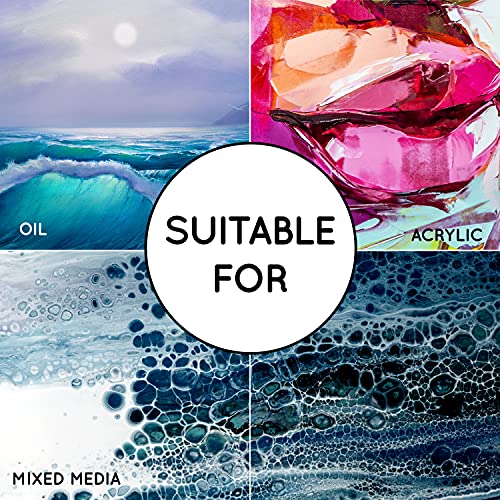 Stretched Canvas Frames - Stretched Canvas (Pack of 6-16 in x 12 in) 100% Cotton Artist Quality Acid Free Triple Primed Gesso Stretched Canvases Quality Art Paint Supply by Artistik