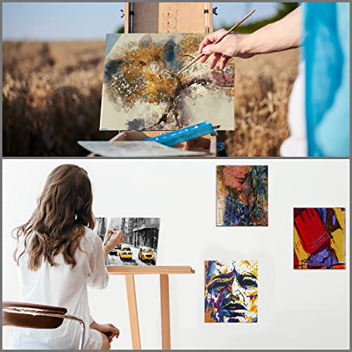 Belle Vous 14 Pack Blank Canvas - 23 x 30cm (9 x 12 inches) - Pre Stretched Canvas Panel Boards - Suitable for Acrylic and Oil Painting Also for Sketching and Drawing