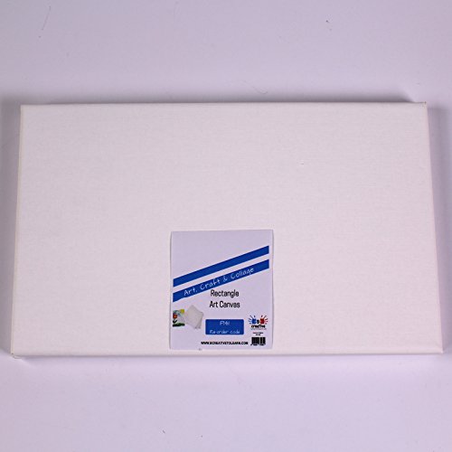 White Rectangle Stretched 3D Wall Art Personalised Canvas Kids Painting Crafts 25cm x 30cm by BCreative ®