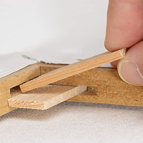 Blank Artist Canvas A4 Plain White Painting Board, Extra Large Wall Art with Wooden Wedges Suitable for Acrylic Paint, Oil Paint, Watercolour 380gsm Cotton Pre Stretched on Pine Wood Frame Square