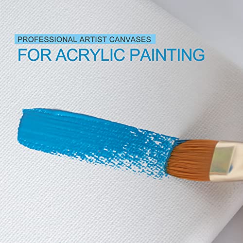 Blank Canvas for Painting 5pcs 11.8x15.7 inches Artist Canvases Frame Board Panels, 100% Cotton Acid Free Triple Primed Medium Grain Professional Artist Canvases for Watercolour Oil Acrylic Painting
