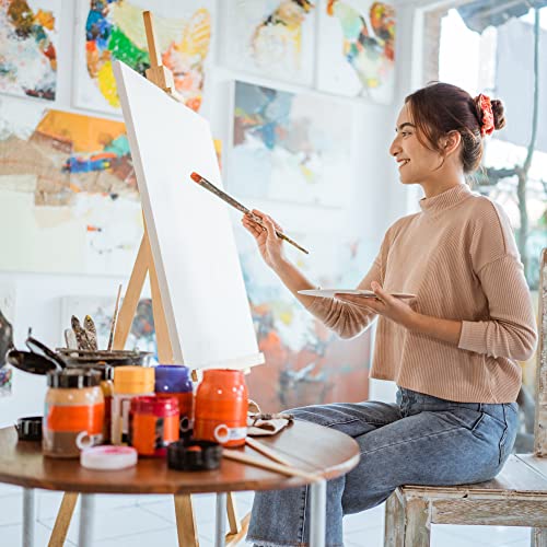 Blank Artist Canvas A4 Plain White Painting Board, Extra Large Wall Art with Wooden Wedges Suitable for Acrylic Paint, Oil Paint, Watercolour 380gsm Cotton Pre Stretched on Pine Wood Frame Square