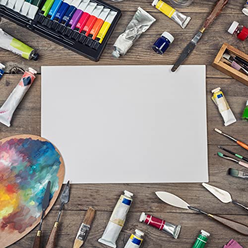 Blank Artist Canvas A4 Plain White Painting Board, Extra Large Wall Art with Wooden Wedges Suitable for Acrylic Paint, Oil Paint, Watercolour 380gsm Cotton Pre Stretched on Pine Wood Frame Square