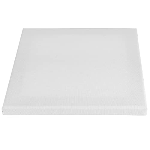 HAKZEON 10 Pack 20 x 20 cm Stretched Blank Square Canvas, Artist Blank Canvas Frame Stretcher with 80 Tightening Keys, White Stretched Canvas for Acrylic Painting, Oil Painting, Wet and Dry Art Media