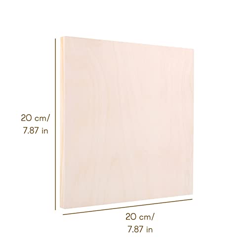 Creative Deco 8 x Wooden Canvas Painting Board | 20 x 20 cm | Cradled Plywood Panel | Art Painting for Crafts, Mixed-Media, Encaustic, Decoupage, Wood Burning, Acrylic Painting, Drawing, Pouring
