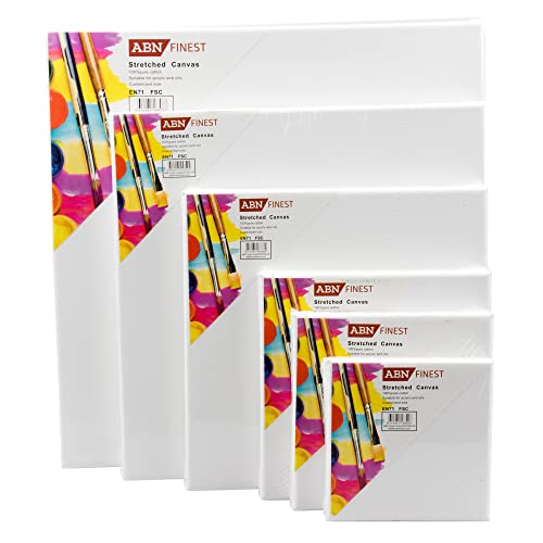 Blank Artist Canvas A4 Plain White Painting Board, Extra Large Wall Art with Wooden Wedges Suitable for Acrylic Paint, Oil Paint, Watercolour 380gsm Cotton Pre Stretched on Pine Wood Frame Square