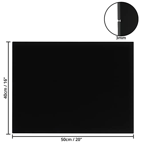 Belle Vous 4 Pack Blank Black Canvas - 40 x 50cm (16 x 20 inches) - Pre Stretched Canvas Panel Boards - Suitable for Acrylic and Oil Painting Also for Sketching and Drawing