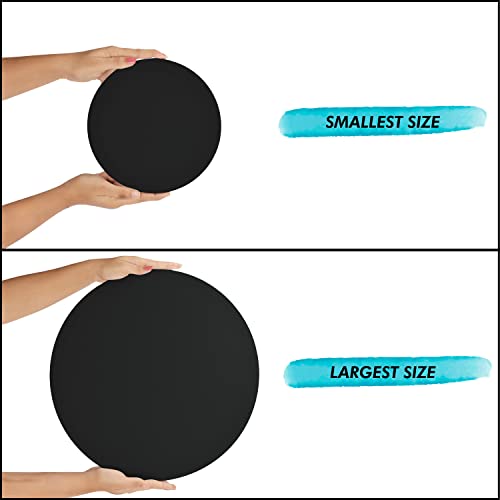 Belle Vous 5 Pack Black Round Blank Canvas Set - 5 Assorted Sizes - Pre Stretched Canvas Panel Boards - Suitable for Acrylic and Oil Painting Also for Sketching and Drawing