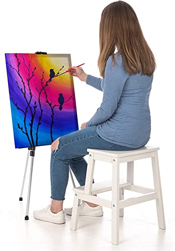 FiNeWaY Pre-Stretched Canvas for Painting - 4 Pack of 40 x 50cm Blank Canvases for Art - Triple Primed, Unbleached, Acid-Free Canvas Suitable for Oil and Acrylic Paints, Chalk or Pencil