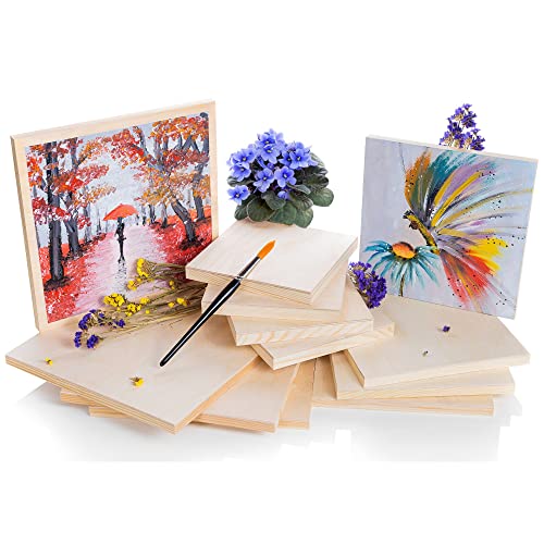 Creative Deco 8 x Wooden Canvas Painting Board | 20 x 20 cm | Cradled Plywood Panel | Art Painting for Crafts, Mixed-Media, Encaustic, Decoupage, Wood Burning, Acrylic Painting, Drawing, Pouring