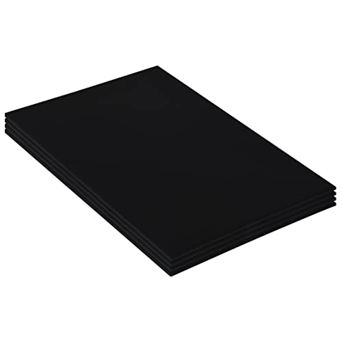 Belle Vous 4 Pack Blank Black Canvas - 40 x 50cm (16 x 20 inches) - Pre Stretched Canvas Panel Boards - Suitable for Acrylic and Oil Painting Also for Sketching and Drawing