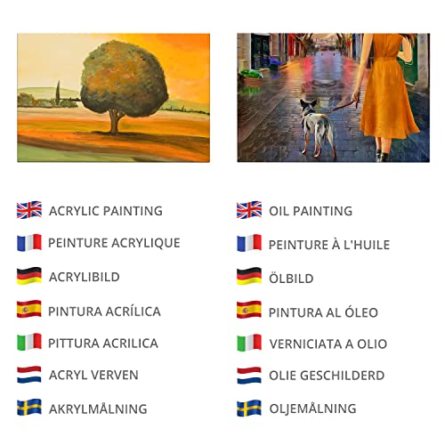 Belle Vous 4 Pack Blank Black Canvas - 40 x 50cm (16 x 20 inches) - Pre Stretched Canvas Panel Boards - Suitable for Acrylic and Oil Painting Also for Sketching and Drawing