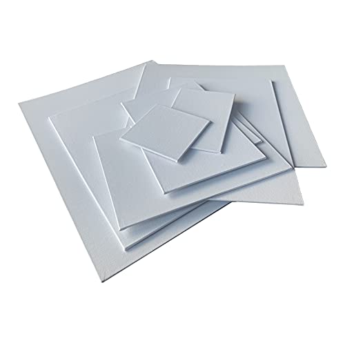 Pack of 10 30x40cm Blank White Flat Stretched Board Art Canvases by Janrax