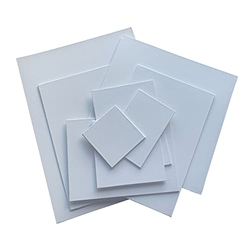 Pack of 10 30x40cm Blank White Flat Stretched Board Art Canvases by Janrax