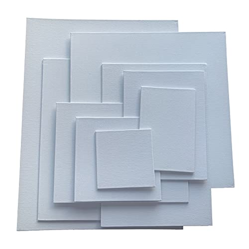 Pack of 10 30x40cm Blank White Flat Stretched Board Art Canvases by Janrax