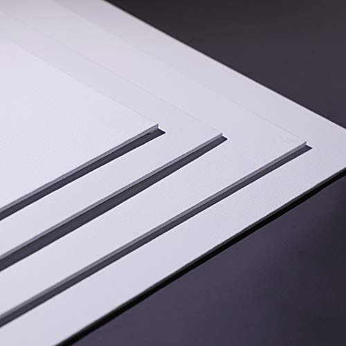 TBC Blank Canvas for Painting 12PCS A2 Artist Canvases Frame Drawing Board Panels 100% Cotton Acid Free Professional Art Canvases for Acrylic Oil Gouache Watercolour 40.6 x 51cm (16" X 20")