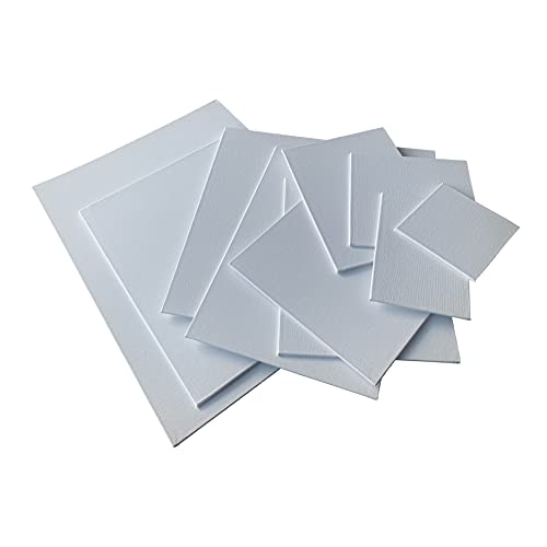 Pack of 10 30x40cm Blank White Flat Stretched Board Art Canvases by Janrax