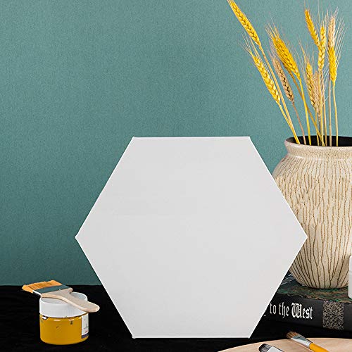 3 Pieces Art Stretched Canvas, 30 cm/11.8 inch Art Painting Frame, Painting Canvas Panel Boards, for Painting Lovers, Children’s Gifts, Painting Exercises (Hexagon)