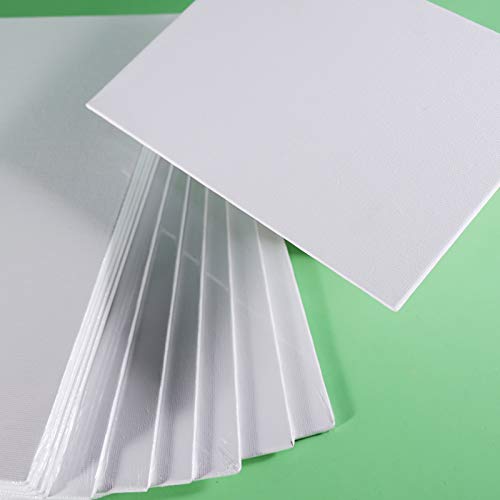 TBC Blank Canvas for Painting 12PCS A2 Artist Canvases Frame Drawing Board Panels 100% Cotton Acid Free Professional Art Canvases for Acrylic Oil Gouache Watercolour 40.6 x 51cm (16" X 20")