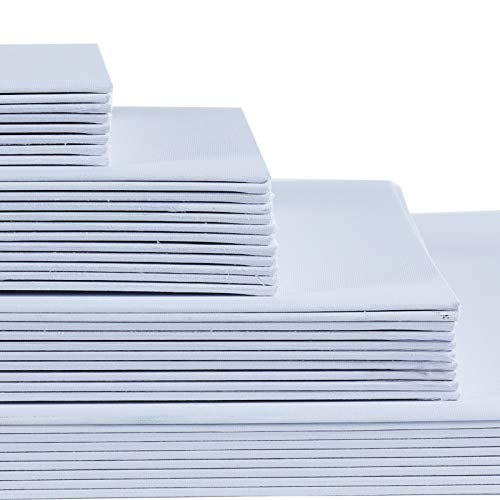 TBC Blank Canvas for Painting 12PCS A2 Artist Canvases Frame Drawing Board Panels 100% Cotton Acid Free Professional Art Canvases for Acrylic Oil Gouache Watercolour 40.6 x 51cm (16" X 20")