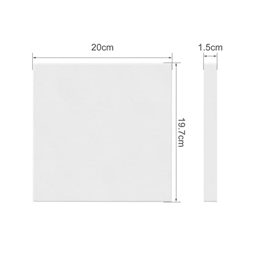 Supernic10PCS 20x20cm Blank Artist Canvas Art Board Plain Painting Stretched Framed for Painting Enthusiast
