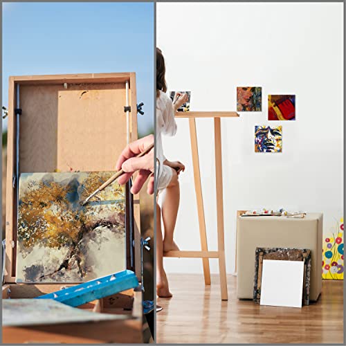 Belle Vous 24 Pack Blank Canvas - 15 x 15cm (6 x 6 inches) - Pre Stretched Canvas Panel Boards - Suitable for Acrylic and Oil Painting Also for Sketching and Drawing