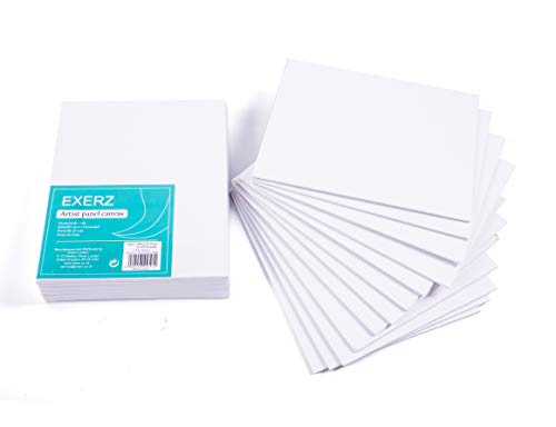 Exerz 20x25cm Canvas Panels 12pcs 280GSM/ Artist Canvas Board 100% Cotton 0.3cm Thinkness/ Blank/ Triple Primed/ Acid Free/ Medium Grain