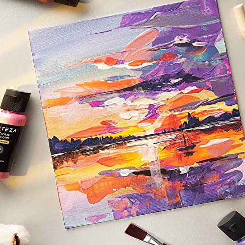 Supernic10PCS 20x20cm Blank Artist Canvas Art Board Plain Painting Stretched Framed for Painting Enthusiast