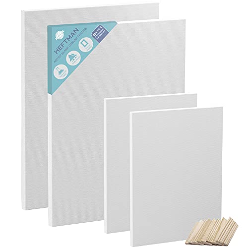 HEFTMAN Artist Blank Canvas Frame - A4 & A3 Art Canvas for Painting, Blank Canvases for Art, Canvases for Acrylic Painting & Oil Painting - Set of 4 Canvases for Painting A4 & A3 (20x30cm & 30x40cm)