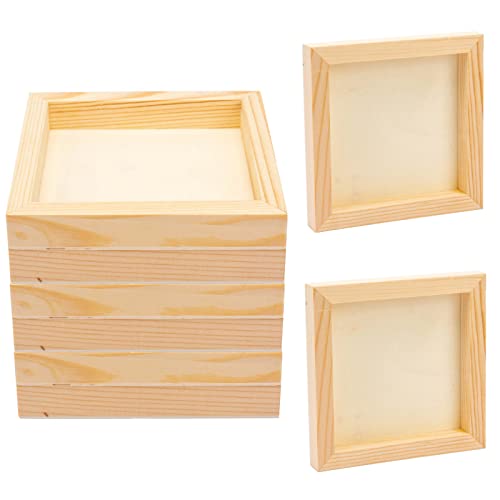 Unfinished Wooden Panels, 8 Pack Square Wood Canvas Panel Boards for Painting, Drawing, Arts and Crafts - 15 x 15 cm