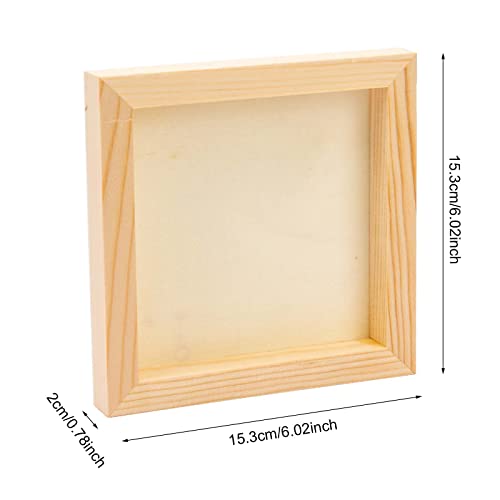 Unfinished Wooden Panels, 8 Pack Square Wood Canvas Panel Boards for Painting, Drawing, Arts and Crafts - 15 x 15 cm