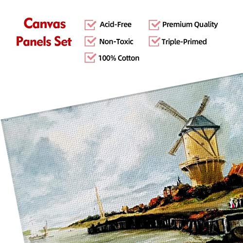 Supernic10PCS 20x20cm Blank Artist Canvas Art Board Plain Painting Stretched Framed for Painting Enthusiast