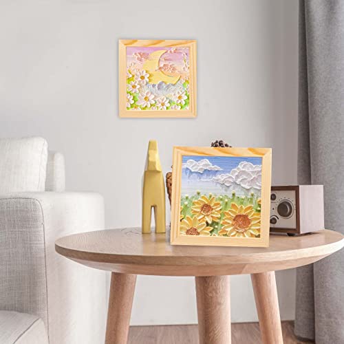 Unfinished Wooden Panels, 8 Pack Square Wood Canvas Panel Boards for Painting, Drawing, Arts and Crafts - 15 x 15 cm