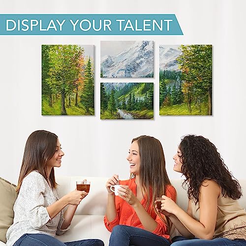 HEFTMAN Artist Blank Canvas Frame - A4 & A3 Art Canvas for Painting, Blank Canvases for Art, Canvases for Acrylic Painting & Oil Painting - Set of 4 Canvases for Painting A4 & A3 (20x30cm & 30x40cm)