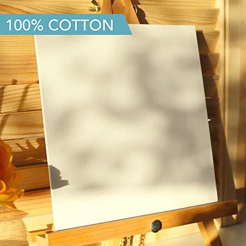 HEFTMAN Square Canvas 10 Pack - 20x20cm Square Canvases for Painting, Artist Painting Stretcher Blank Canvas for Painting & Split Canvas Wall Art - 10 PCS Blank Canvases for Art