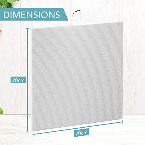 HEFTMAN Square Canvas 10 Pack - 20x20cm Square Canvases for Painting, Artist Painting Stretcher Blank Canvas for Painting & Split Canvas Wall Art - 10 PCS Blank Canvases for Art