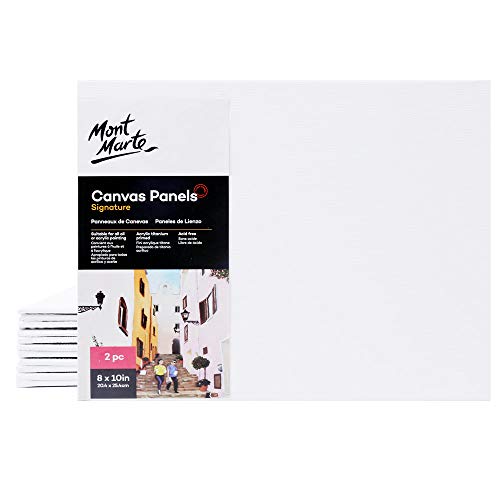 Mont Marte Professional Series Painting Canvas Panels 8 x 10 inch, 12-Pack. Suitable for Artists at All Skill Levels.