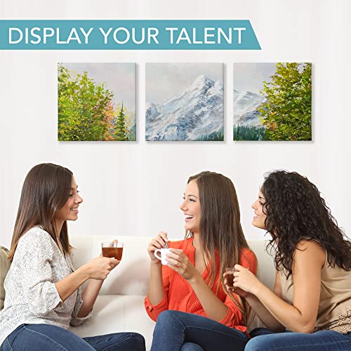 HEFTMAN Square Canvas 10 Pack - 20x20cm Square Canvases for Painting, Artist Painting Stretcher Blank Canvas for Painting & Split Canvas Wall Art - 10 PCS Blank Canvases for Art