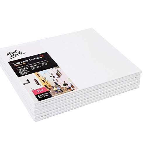 Mont Marte Professional Series Painting Canvas Panels 8 x 10 inch, 12-Pack. Suitable for Artists at All Skill Levels.